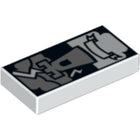 LEGO® los onderdeel Tegel met Motief Wit 3069bpb0257