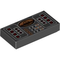 Plaatje in Gallery viewer laden, LEGO® los onderdeel Tegel met Motief in kleur Zwart 3069bps2