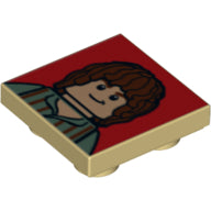 Plaatje in Gallery viewer laden, LEGO® Tegel Aangepast met Motief Geelbruin 11203pb004