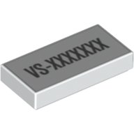Plaatje in Gallery viewer laden, Tegel met Motief Tegel 1 x 2 met groef met STADSCODE VR-xxxxxxx patroon in Wit