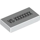 Tegel met Motief Tegel 1 x 2 met groef met STADSCODE VR-xxxxxxx patroon in Wit
