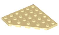 LEGO® los onderdeel Wig Plaat in kleur Geelbruin 6106