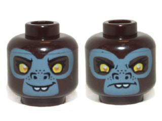 LEGO® los onderdeel Hoofd in kleur Donker Bruin 3626cpb0972