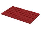 LEGO® los onderdeel Plaat Algemeen in kleur Donkerrood 3033