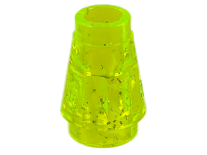 LEGO® onderdeel Kegel Glitter Doorschijnend Neon Groen 4589b