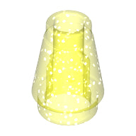 LEGO® onderdeel Kegel Glitter Doorschijnend Neon Groen 4589b
