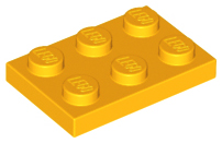 Plaatje in Gallery viewer laden, LEGO® los onderdeel Plaat Algemeen Helder Licht Oranje 3021