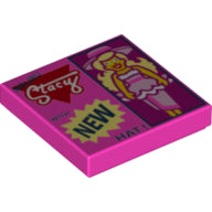 LEGO® los onderdeel Tegel met Motief Donker Roze 3068bpb0928