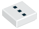 LEGO® los onderdeel Tegel met Motief in kleur Wit 3070bpb085
