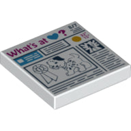 LEGO® los onderdeel Tegel met Motief Wit 3068bpb0933