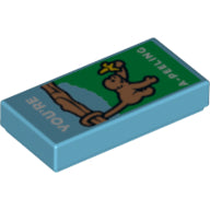 LEGO® Tegel met Motief Medium Azuurblauw 3069bpb0373