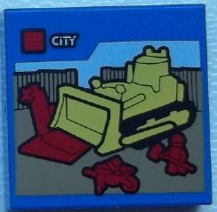 LEGO® los onderdeel Tegel met Motief Blauw 3068bpb0938