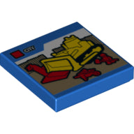 Plaatje in Gallery viewer laden, LEGO® los onderdeel Tegel met Motief Blauw 3068bpb0938
