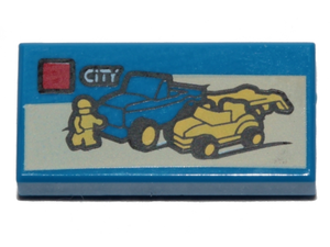 LEGO® los onderdeel Tegel met Motief Blauw 3069bpb0387