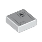 LEGO® los onderdeel Tegel met Motief in kleur Wit 3070bpb086