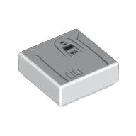 LEGO® los onderdeel Tegel met Motief in kleur Wit 3070bpb086