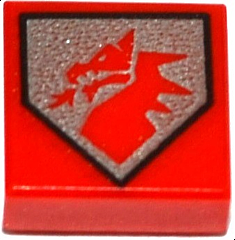 LEGO® los onderdeel Tegel met Motief Rood 3070bpb105