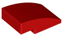 LEGO® los onderdeel Dakpan Gebogen in kleur Rood 24309