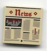 LEGO® los onderdeel Tegel met Motief Geelbruin 3068bpb0951