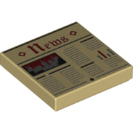 LEGO® los onderdeel Tegel met Motief Geelbruin 3068bpb0951