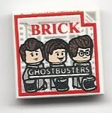 Plaatje in Gallery viewer laden, LEGO® los onderdeel Tegel met Motief Wit 3068bpb0950