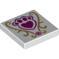 LEGO® los onderdeel Tegel met Motief Wit 3068bpb0980