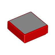 LEGO® los onderdeel Tegel met Motief Rood 3070bpb103