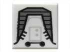 LEGO® los onderdeel Tegel met Motief in kleur Wit 3070bpb091