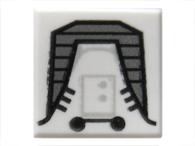 LEGO® los onderdeel Tegel met Motief in kleur Wit 3070bpb091