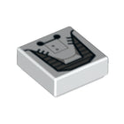 LEGO® los onderdeel Tegel met Motief in kleur Wit 3070bpb091