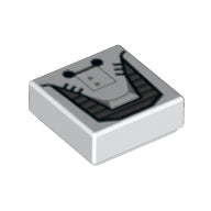 LEGO® los onderdeel Tegel met Motief in kleur Wit 3070bpb091