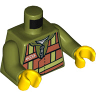 Plaatje in Gallery viewer laden, LEGO® los onderdeel Lijf met Motief Olijfgroen 973pb1705c01
