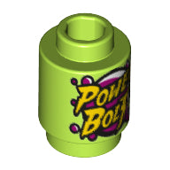 LEGO® los onderdeel Steen Rond met Motief Limoen 3062bpb046