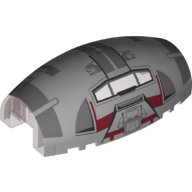 Voorruit met Motief Voorruit 10 x 6 x 3 Bubble Canopy dubbel taps met vierkante uitsparing aan de voorkant met SW Rebel Combat Fregate Pattern in Doorzichtig Zwart