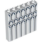 Paneel met Motief Paneel 1 x 6 x 5 met lichtblauwgrijs smeedwerkpatroon in Wit