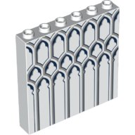 Paneel met Motief Paneel 1 x 6 x 5 met lichtblauwgrijs smeedwerkpatroon in Wit