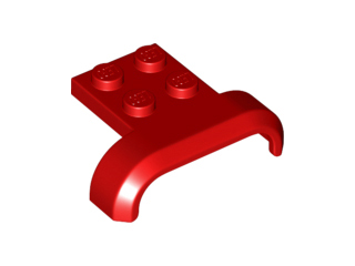 LEGO® los onderdeel Spatbord in kleur Rood 28326
