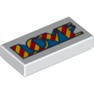 LEGO® los onderdeel Tegel met Motief in kleur Wit 3069bpb529