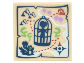 LEGO® los onderdeel Tegel met Motief Geelbruin 3068bpb1061