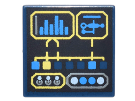 LEGO® los onderdeel Tegel met Motief Donkerblauw 3068bpb1062