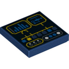 LEGO® los onderdeel Tegel met Motief Donkerblauw 3068bpb1062