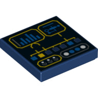 LEGO® los onderdeel Tegel met Motief Donkerblauw 3068bpb1062