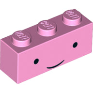 LEGO® los onderdeel Steen met Motief Fel Roze 3622pb069