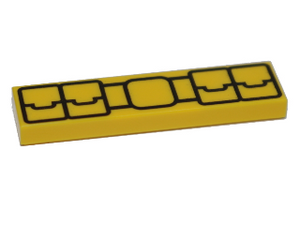 LEGO® los onderdeel Tegel met Motief in kleur Geel 2431pb457