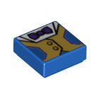 LEGO® los onderdeel Tegel met Motief Blauw 3070bpb121