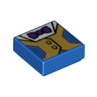 LEGO® los onderdeel Tegel met Motief Blauw 3070bpb121