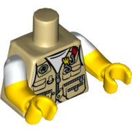 Plaatje in Gallery viewer laden, LEGO® los onderdeel Lijf met Motief Geelbruin 973pb2836c01