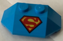 Plaatje in Gallery viewer laden, LEGO® onderdeel Wig met Motief Donker Azuurblauw 47759pb12