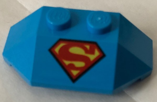 LEGO® onderdeel Wig met Motief Donker Azuurblauw 47759pb12