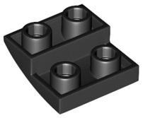 LEGO® los onderdeel Dakpan Gebogen in kleur Zwart 32803